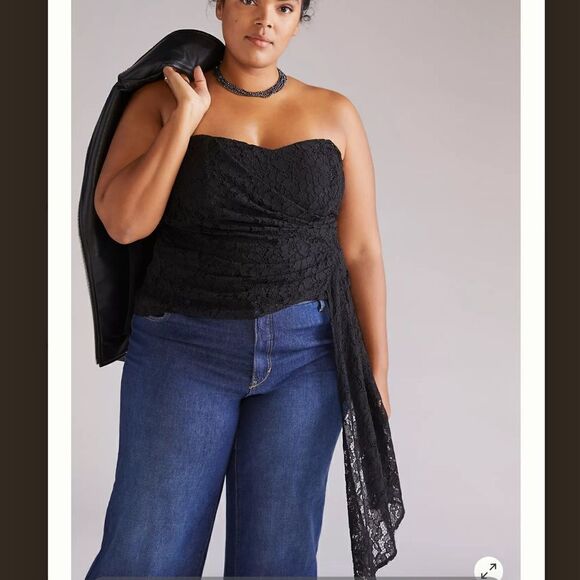 NWT Mare Mare X Anthropologie Corseted Lace Tube Top Size XL - Picture 1 of 13